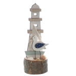 Deko-Leuchtturm mit Möwe ca. 20 x Ø 8 cm